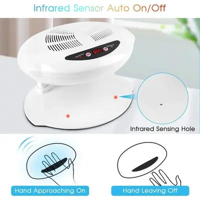Nail dryer, automatic sensor, hot and cold air