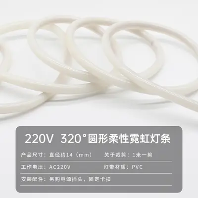 220V LED flexibles Neon-Lichtband wasserdicht Silikon-Lichtleiter 12V helles Charakterlichtband 110V grenzüberschreitend - 9