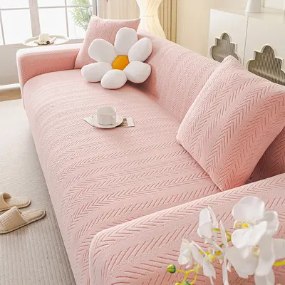 Seçkin Minimalist Krem Rüzgarı Kedi Tırmalama Karşıtı Esnek Kanepe Kapağı Tam Kaplama Evrensel Takım Dört Mevsim Uyumlu Kaymaz Oturum Minderi - 10