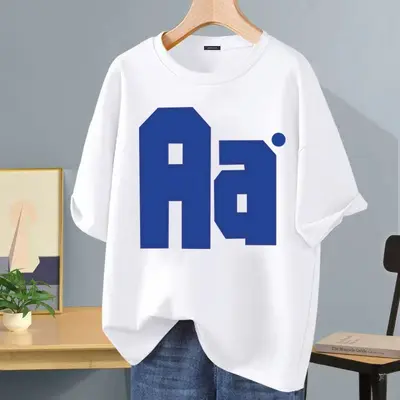 Men's Short Sleeve Printed T-Shirt, Summer Loose Fit, Casual Korean Style
