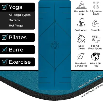 Yogamatte aus PU und Naturkautschuk, schweißabsorbierend, rutschfest