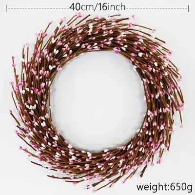 Pearlescent Valentine's Day Heart Wreath for Front Door Decoration - 10