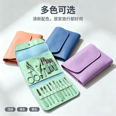 现货指甲刀套装16件套修甲护理专用指甲剪指甲钳便携折叠美甲工具 - 4