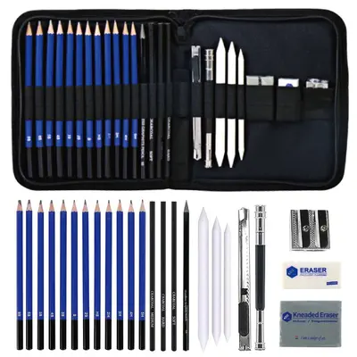 Farbstift-Set mit Skizzen- und Malwerkzeugen - 7