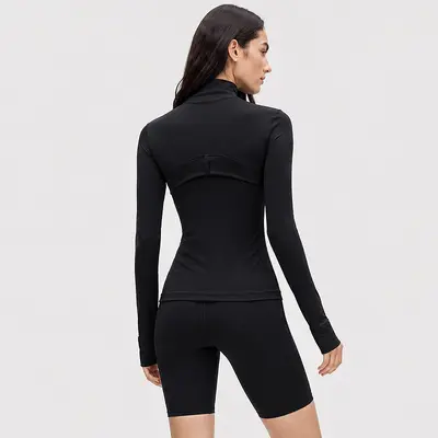 Women's Yoga Jacket, Stand-Up Collar, Zip Long Sleeve - 12