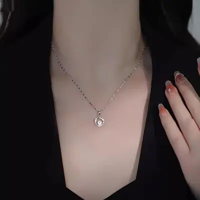 S999 Silber Möbius Anhänger Schlüsselbein Kette Damen - 3