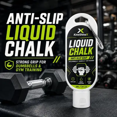 KineShineX Liquid Magnesium Chalk for Dumbbell and Weightlifting Grip, Quick-Dry - 3