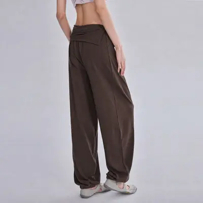 Damen-Pilates-Yogahose, locker, Jogger-Stil mit Bündchen - 9