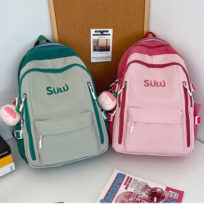 Women's Backpack, Large Capacity, Lightweight, Color-Block Design for Students - 4