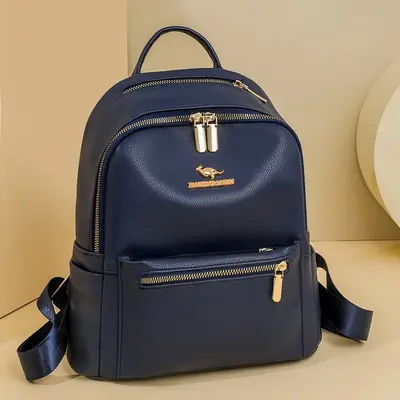 Fashion PU Women's Backpack Versatile Commuter Shoulder Backpack - 5