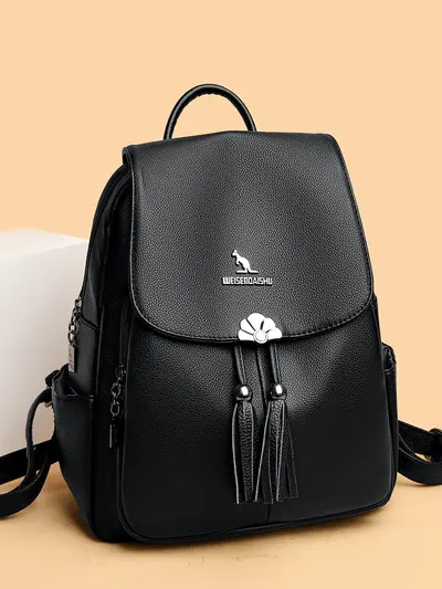 Soft Leather Women's Backpack, Large Capacity, for Daily Use and Travel - 7
