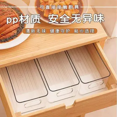 Narrow long storage box, acrylic, desktop organizer, transparent - 5
