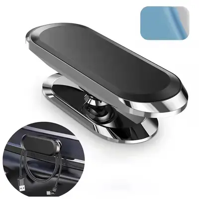 Araba cep telefonu tutucu manyetik yüksek mukavemetli manyetik 360 derece dönen etiket araç navigasyon sabit metal braket toptan - 7