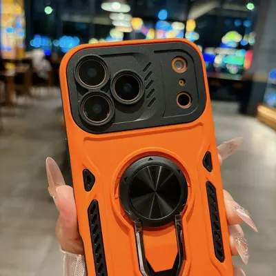 iPhone 17 Pro Max Handyhülle mit Präzisionslöchern, drehbarer Ringständer, stoßfest