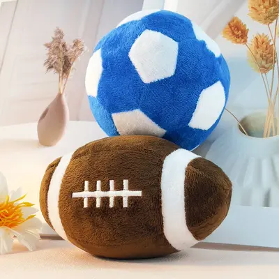 Football and Rugby Themed Interactive Dog Training Toy with Squeaker - 1