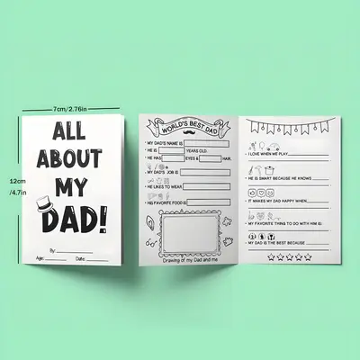 Father's Day Birthday Greeting Card DIY Dad Theme with Envelope