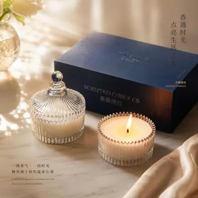 Glass Jar Aromatherapy Scented Candle Gift Set for Bedroom Decor - 2