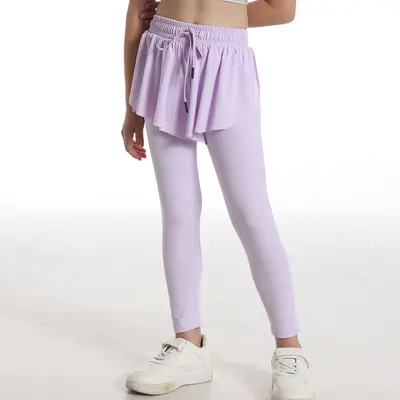 Women's High-Waist Faux Two-Piece Tummy Control Fitness Yoga Pants