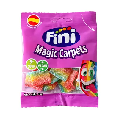 Spanish Imported Rainbow Sour Gummy Candy, Watermelon-Shaped Bubble Gum - 9