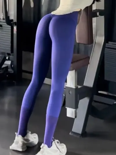 Damen Fitness-Leggings, hohe Taille, Po-Push-up, Yoga-Hose