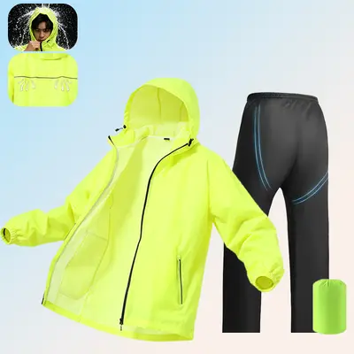 Ultra-thin raincoat, unisex, full body, split-style, cycling, delivery work - 9