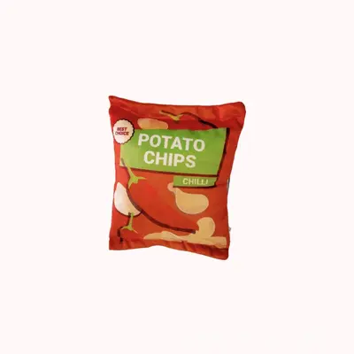 Patates cipsi serisi peluş köpek oyuncağı, çıngıraklı kağıt sesli, ısırmaya dayanıklı - 4