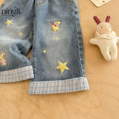 Girls' Straight-Leg Jeans, Autumn Style