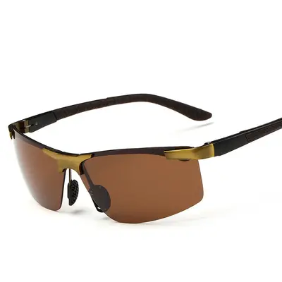 Men's Polarized Sunglasses, Aluminum-Magnesium Alloy Retro Driving Glasses 6033 - 7