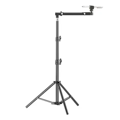 Floor Tripod with Overhead Phone Mount, Portable Vlog Selfie Stick with Fill Light - 6