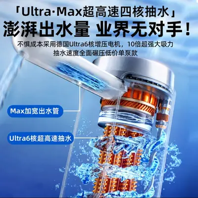 Electric Self-Priming Mini Water Pump, 6-Core, for Bottled Water - 4