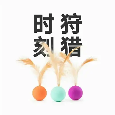 Cat Toy Ball Elastic Feather Bouncing Ball Interactive - 3