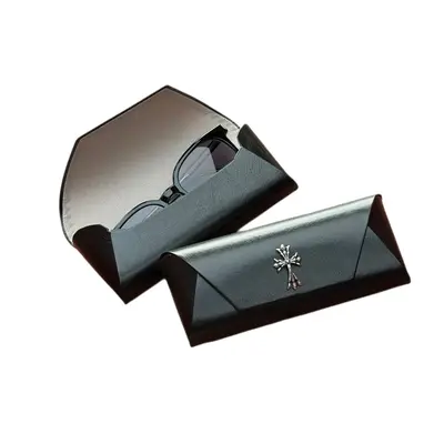 Magnetic Cross Punk Glasses Case, Faux Leather Look, Unisex