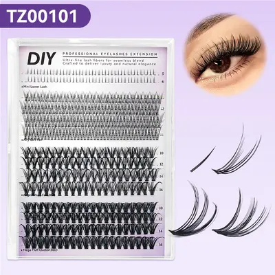 Falsche Wimpern Set 20D+30D Familienpackung dicht geschwungen mit Kleber