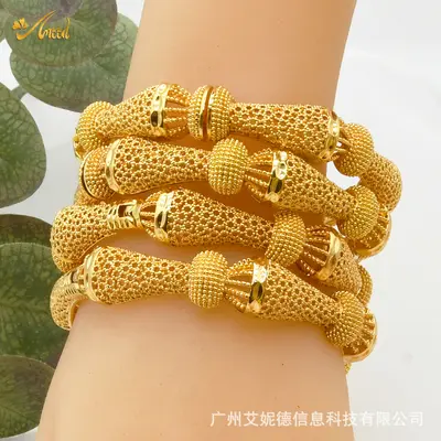 Gold-plated bracelet, Dubai bride style, light luxury