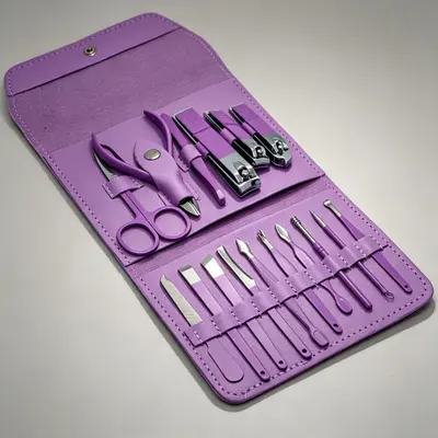 Nail Scissors Set, 16 Pieces, Foldable Bag Case Manicure Tools - 8