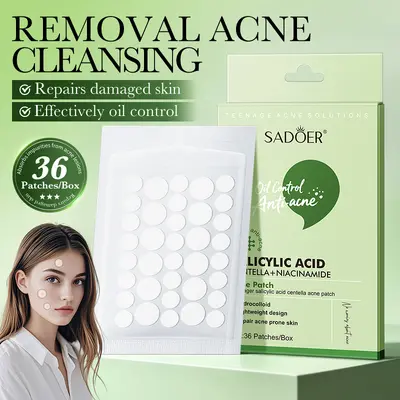 Полный английский пластырь от акне SADOER Teen Salicylic Acid Centella Acne Patch Fades Acne Marks Whiteheads Blackheads Cross-border