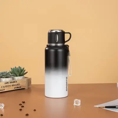新款简约便携316不锈钢保温杯车载办公便捷直身保温杯茶水分离杯
