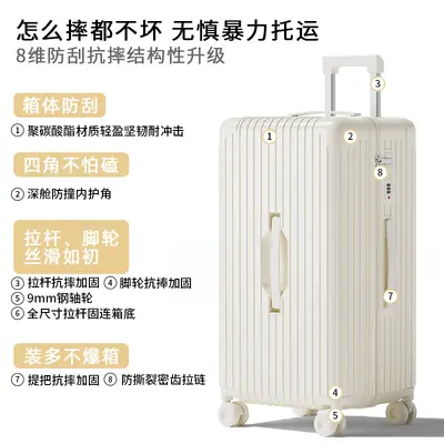 Large capacity PC luggage, 26 inch high quality travel bag for women, burst-resistant zippered 24 inch wheeled bag, coded lock luggage for men. - 3