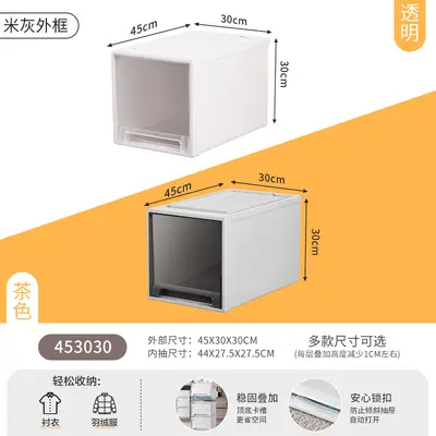 Storage box with drawers, multi-layer, transparent plastic - 10