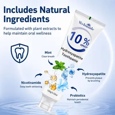 %10 Nano Hidroksiapatit Diş Macunu, Florürsüz, Nane Aromalı