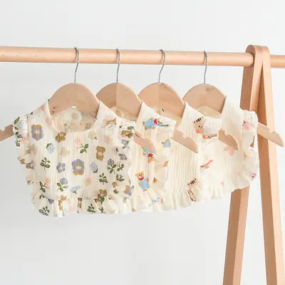 Reine Baumwolle Baby-Lätzchen mit Rüschen, Klasse A Mull, saugfähig - 4