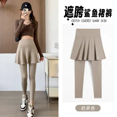 Women's Fake Two-Piece Plus Size Yoga Leggings, Thin Summer Style - 11