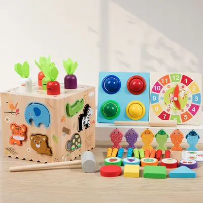 Holz-Formsortierspielzeug, 8-in-1 Montessori-Intelligenz-Box, Lernpuzzle für Kinder - 2
