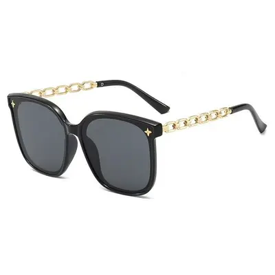 Oversized Chain-Detail Sunglasses, UV Protection - 5