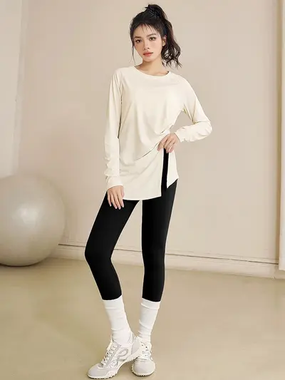 2026 Yoga-Set Damen Premium Pilates Fitness Langarm - 3