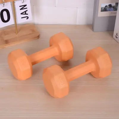 Kadınlar için küçük dambıllar, evde kullanım için fitness ekipmanları, çocuklar için kauçuk kaplı dambıllar, erkekler için kol kası geliştirme kettlebell'leri, yoga dambılları, bir çift set. - 9
