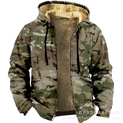 Men's and Women's Fleece-Lined Thickened Winter Cotton-Padded Jacket