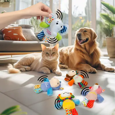Durable Chew-Resistant Plush Pet Toy Set for Cats and Dogs - 3