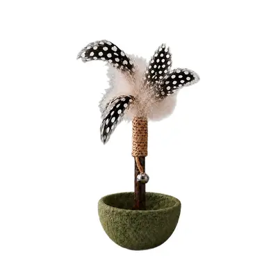 Catnip Cat Tumbler Toy with Feather Teaser and Silvervine Chew Stick - 6