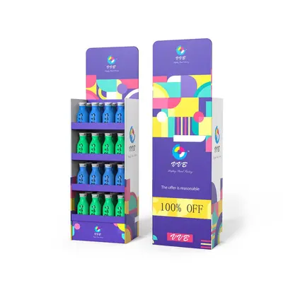 Kassen-Displaykarton Wellpappe farbige Box PDQ Promotion-Display-Box Werbe-PVC-Aufsteller Supermarkt-Regal Individualisierung - 9
